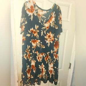 Sew In Love 3x plus size short sleeved floral dress empire cut